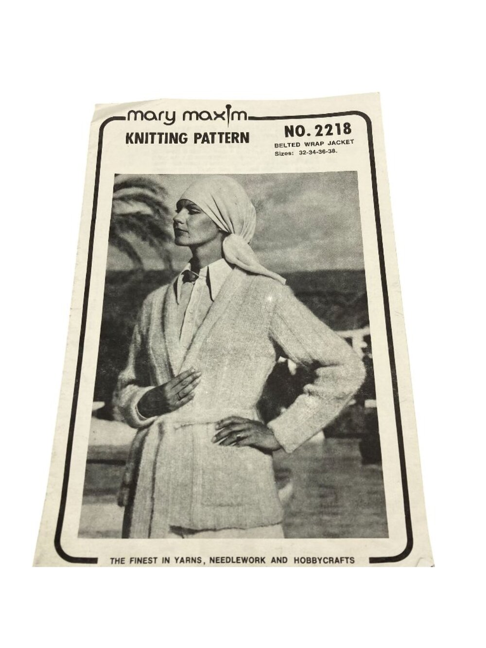 Vintage Mary Maxim Patterns, Ladies Belted Wrap Jacket No 2218, 1950s Iconic